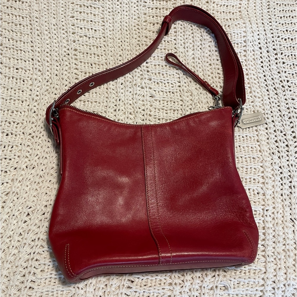 Coach Red Leather Hobo Crossbody No. D04D-9326